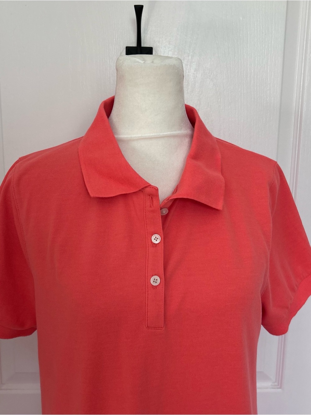 J. Crew Coral Short Sleeve Polo Dress Knee Length Size Medium Cotton - Picture 4 of 12